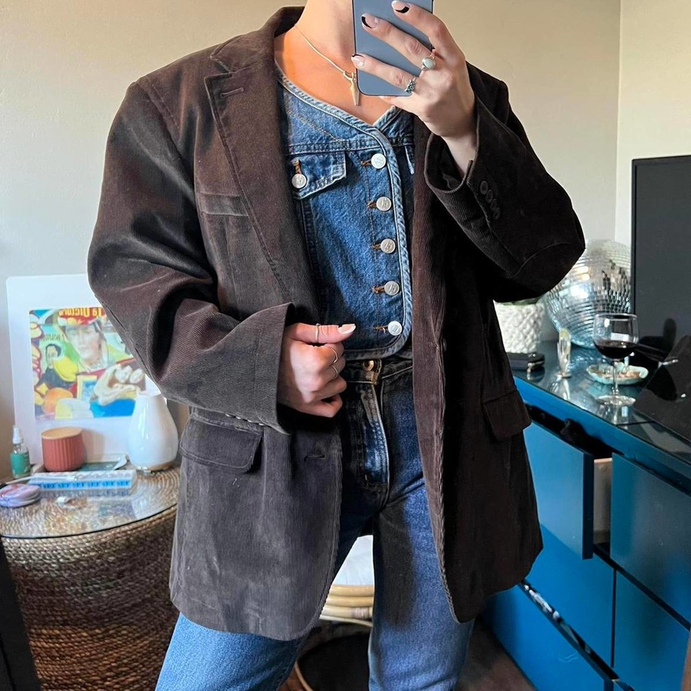 Vintage L.L. Bean Dark Brown Corduroy Blazer